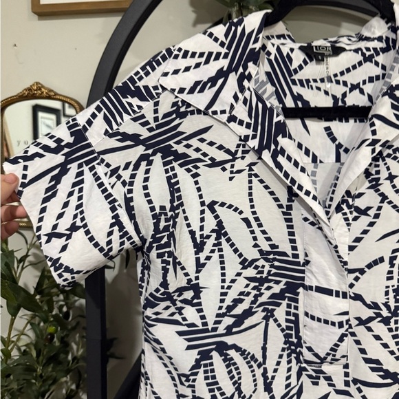 Lior Paris Elegant navy blue and White Patterned Mini Dress size small - Picture 3 of 11